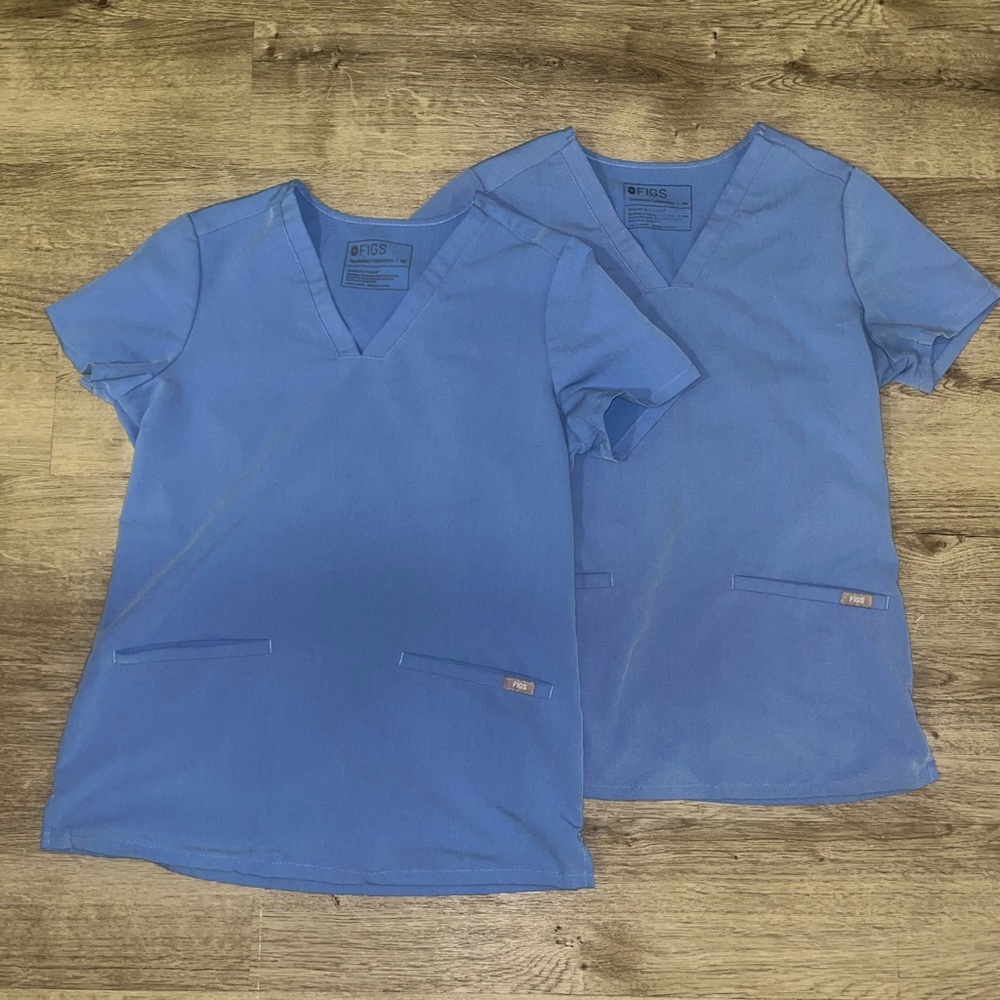 2 Figs Blue Scrub Tops